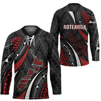 Aotearoa New Zealand Native Birds Map Hockey Jersey Silver Fern Tribal Pattern DT05 - Polynesian Pride