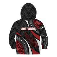 Aotearoa New Zealand Native Birds Map Kid Hoodie Silver Fern Tribal Pattern DT05 - Polynesian Pride