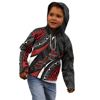 Aotearoa New Zealand Native Birds Map Kid Hoodie Silver Fern Tribal Pattern DT05 - Polynesian Pride