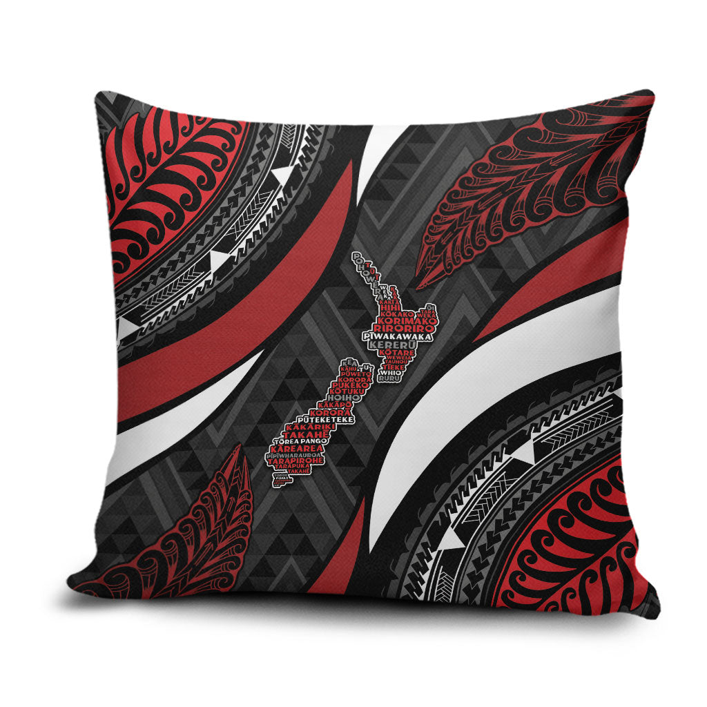 Aotearoa New Zealand Native Birds Map Pillow Cover Silver Fern Tribal Pattern