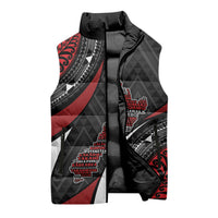 Aotearoa New Zealand Native Birds Map Sleeveless Puffer Jacket Silver Fern Tribal Pattern DT05 - Polynesian Pride