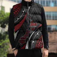 Aotearoa New Zealand Native Birds Map Sleeveless Puffer Jacket Silver Fern Tribal Pattern DT05 - Polynesian Pride