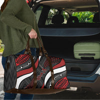 Aotearoa New Zealand Native Birds Map Travel Bag Silver Fern Tribal Pattern DT05 - Polynesian Pride