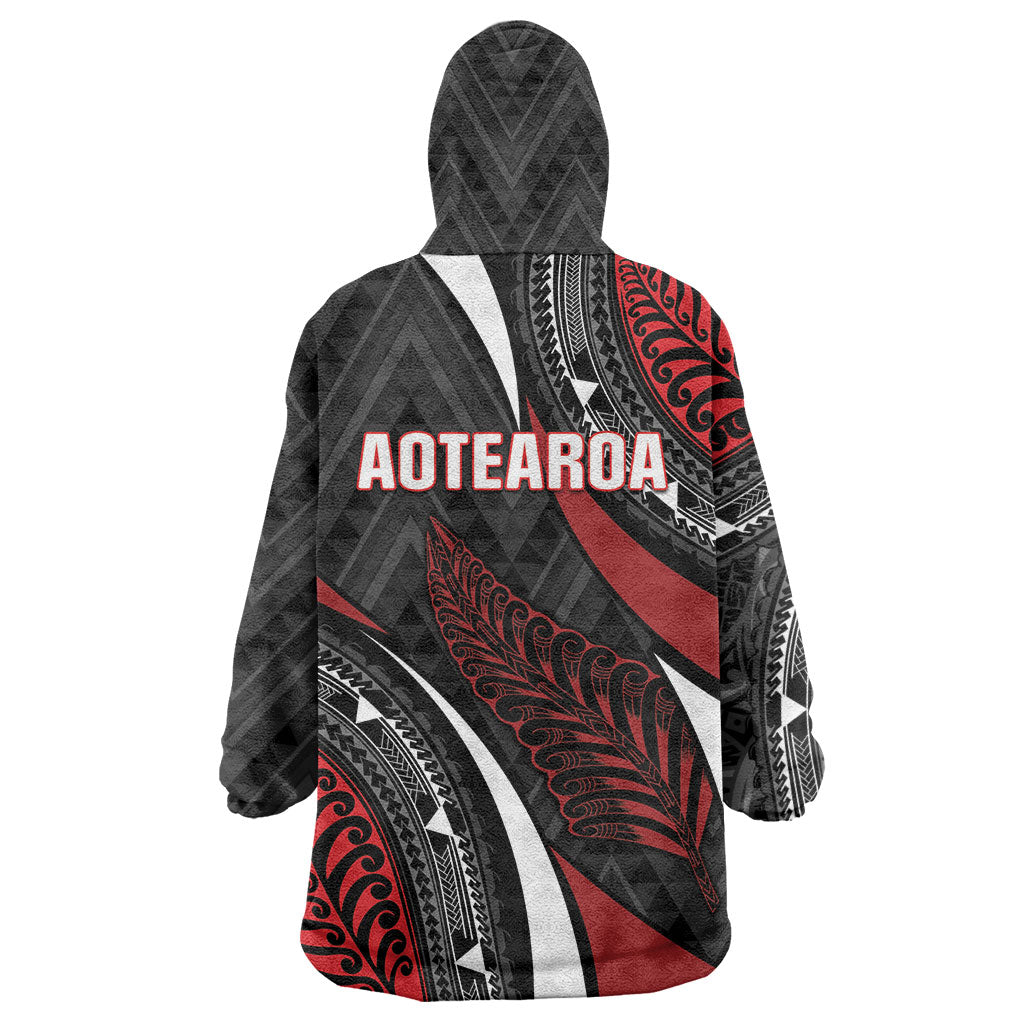 Aotearoa New Zealand Native Birds Map Wearable Blanket Hoodie Silver Fern Tribal Pattern DT05 - Polynesian Pride