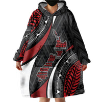 Aotearoa New Zealand Native Birds Map Wearable Blanket Hoodie Silver Fern Tribal Pattern DT05 - Polynesian Pride