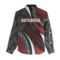 Aotearoa New Zealand Native Birds Map Women Casual Shirt Silver Fern Tribal Pattern DT05 - Polynesian Pride
