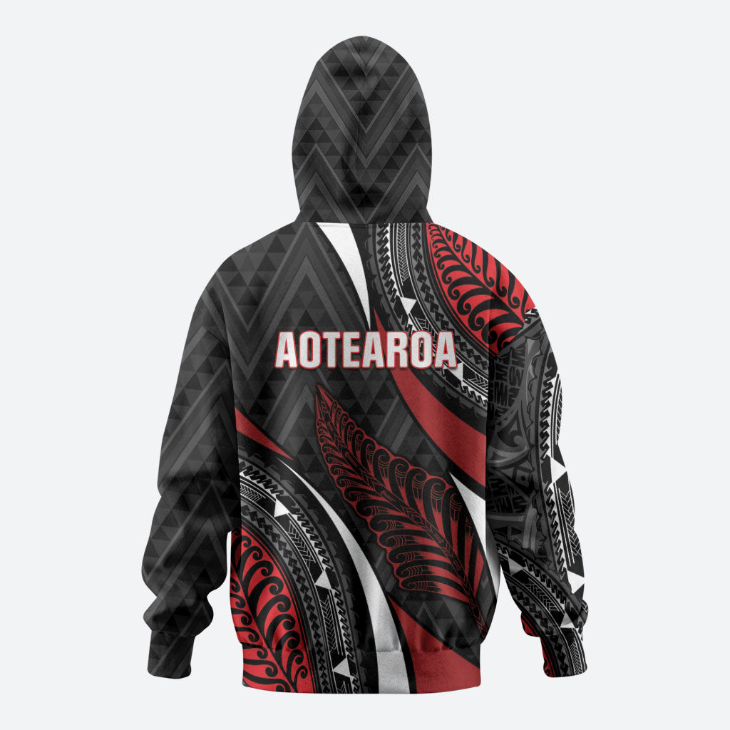 Aotearoa New Zealand Native Birds Map Zip Hoodie Silver Fern Tribal Pattern DT05 - Polynesian Pride