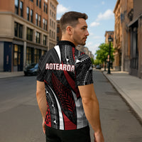 Aotearoa New Zealand Native Birds Map Zipper Polo Shirt Silver Fern Tribal Pattern DT05 - Polynesian Pride