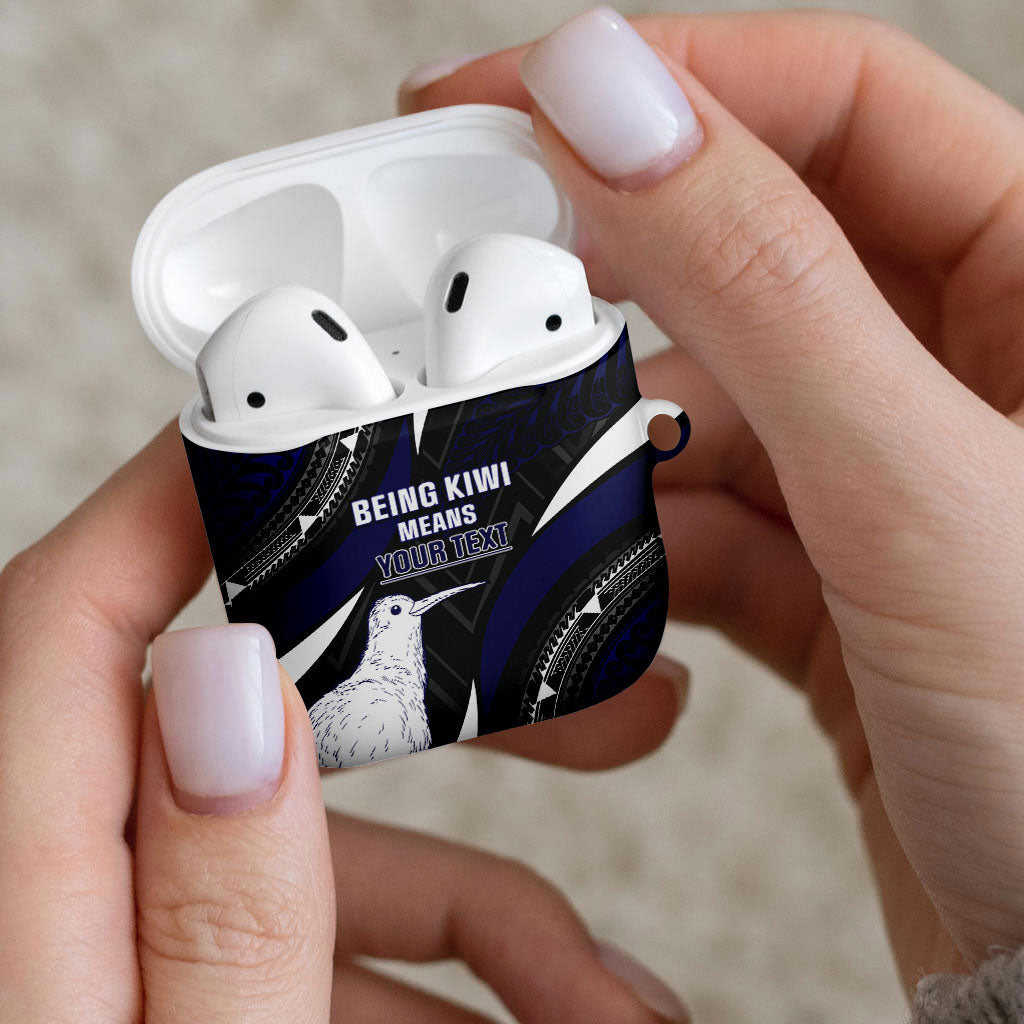 Personalised New Zealand Kiwi AirPods Case Silver Fern Tribal Pattern DT05 - Polynesian Pride