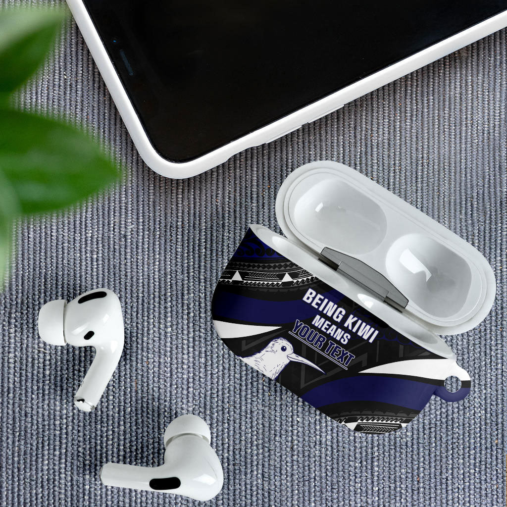 Personalised New Zealand Kiwi AirPods Case Silver Fern Tribal Pattern DT05 - Polynesian Pride