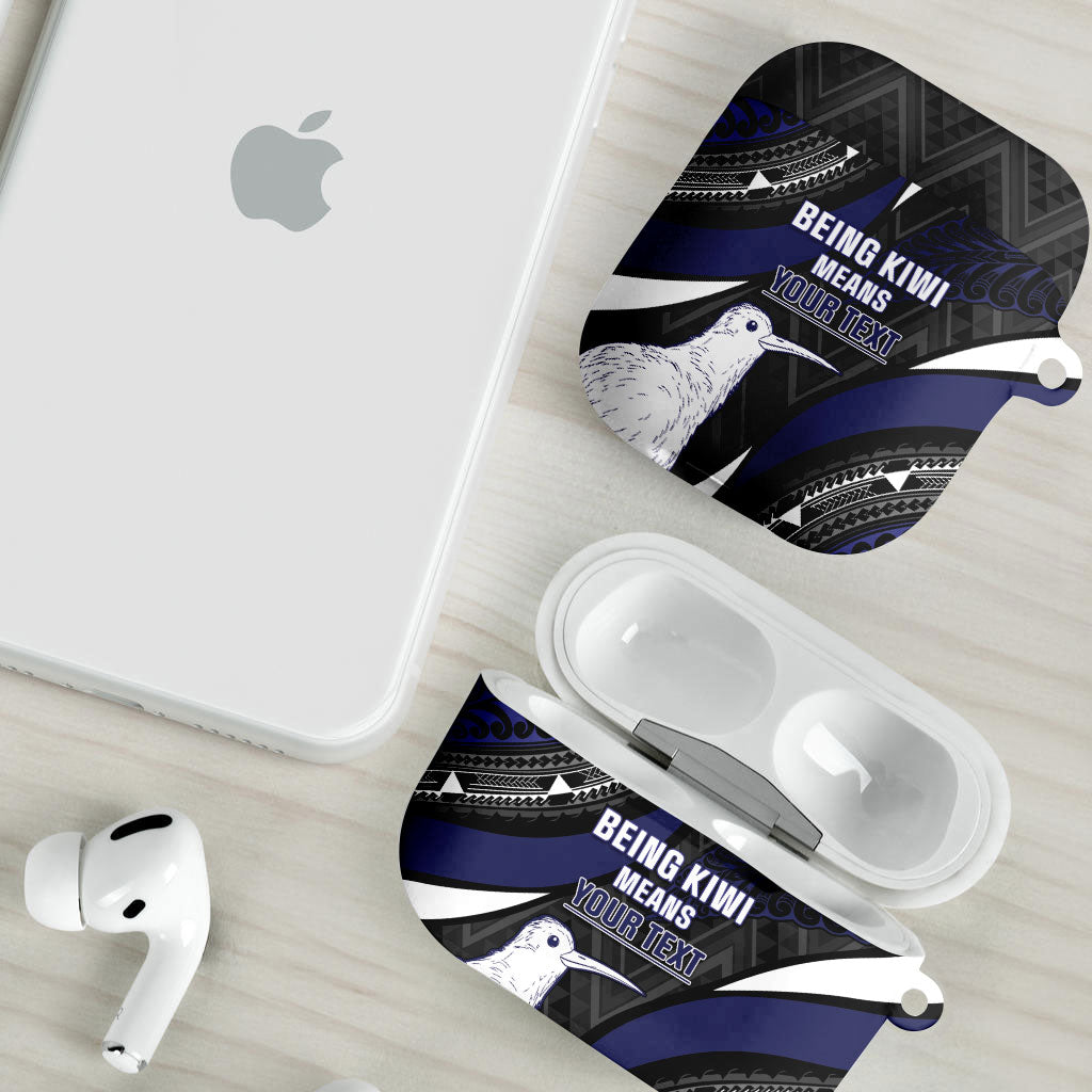 Personalised New Zealand Kiwi AirPods Case Silver Fern Tribal Pattern DT05 - Polynesian Pride