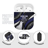 Personalised New Zealand Kiwi AirPods Case Silver Fern Tribal Pattern DT05 - Polynesian Pride