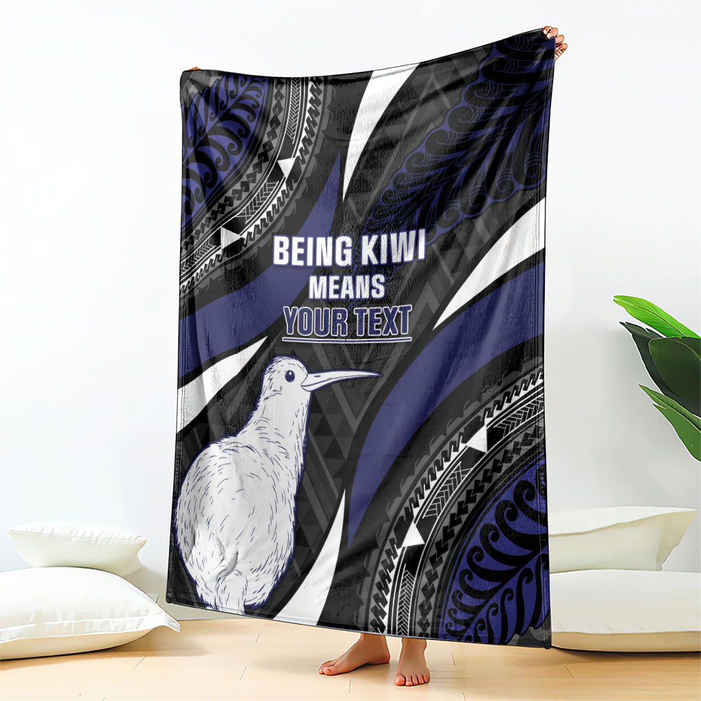 Personalised New Zealand Kiwi Blanket Silver Fern Tribal Pattern DT05 - Polynesian Pride