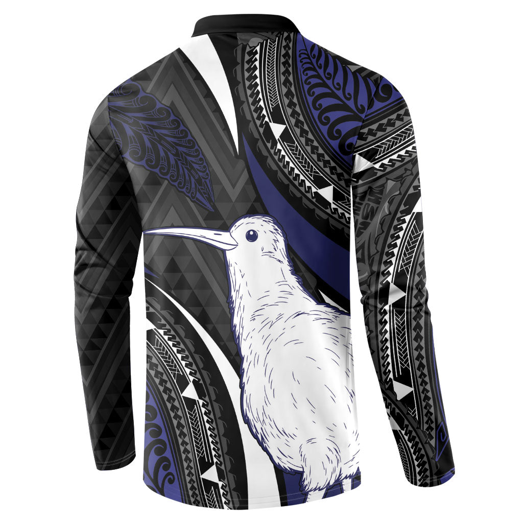 Personalised New Zealand Kiwi Button Sweatshirt Silver Fern Tribal Pattern DT05 - Polynesian Pride