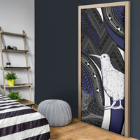 New Zealand Kiwi Door Cover Silver Fern Tribal Pattern DT05 - Polynesian Pride