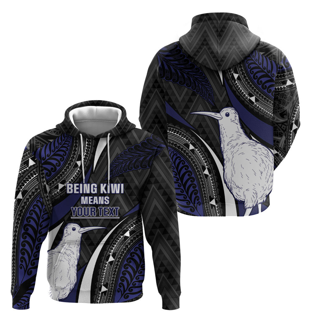 Personalised New Zealand Kiwi Hoodie Silver Fern Tribal Pattern DT05 - Polynesian Pride