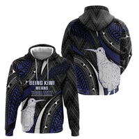 Personalised New Zealand Kiwi Hoodie Silver Fern Tribal Pattern DT05 - Polynesian Pride
