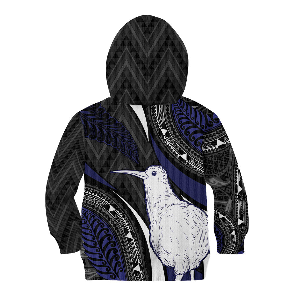 Personalised New Zealand Kiwi Kid Hoodie Silver Fern Tribal Pattern DT05 - Polynesian Pride