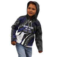 Personalised New Zealand Kiwi Kid Hoodie Silver Fern Tribal Pattern DT05 - Polynesian Pride