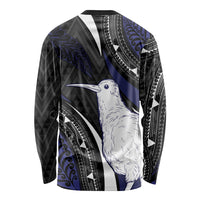 Personalised New Zealand Kiwi Long Sleeve Shirt Silver Fern Tribal Pattern DT05 - Polynesian Pride