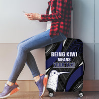 Personalised New Zealand Kiwi Luggage Cover Silver Fern Tribal Pattern DT05 - Polynesian Pride