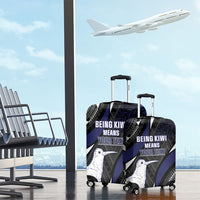 Personalised New Zealand Kiwi Luggage Cover Silver Fern Tribal Pattern DT05 - Polynesian Pride