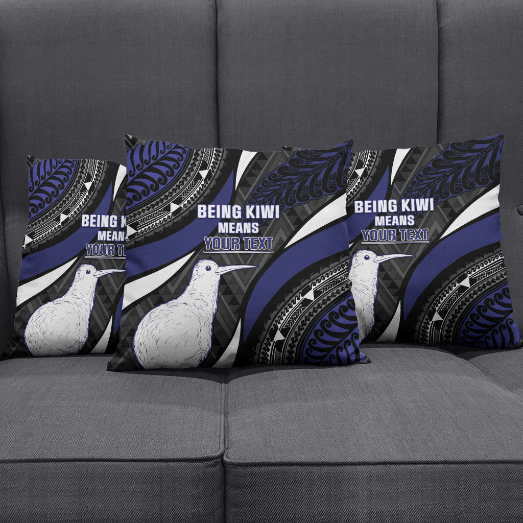 Personalised New Zealand Kiwi Pillow Cover Silver Fern Tribal Pattern DT05 - Polynesian Pride
