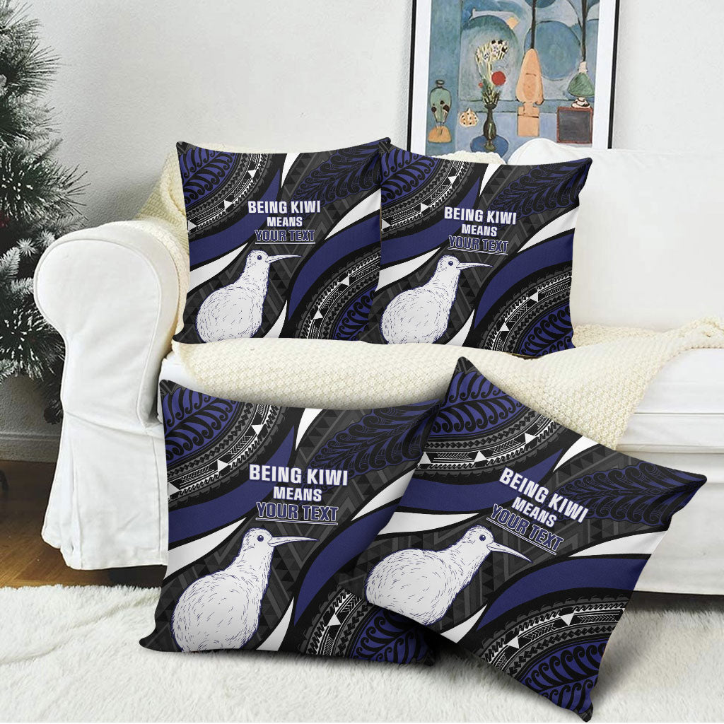 Personalised New Zealand Kiwi Pillow Cover Silver Fern Tribal Pattern DT05 - Polynesian Pride