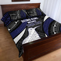 Personalised New Zealand Kiwi Quilt Bed Set Silver Fern Tribal Pattern DT05 - Polynesian Pride