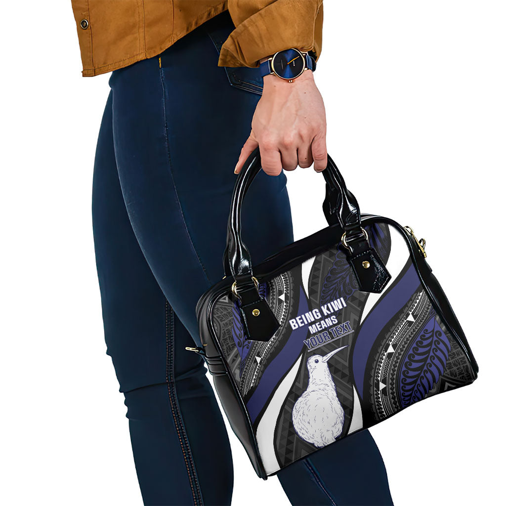 Personalised New Zealand Kiwi Shoulder Handbag Silver Fern Tribal Pattern DT05 - Polynesian Pride