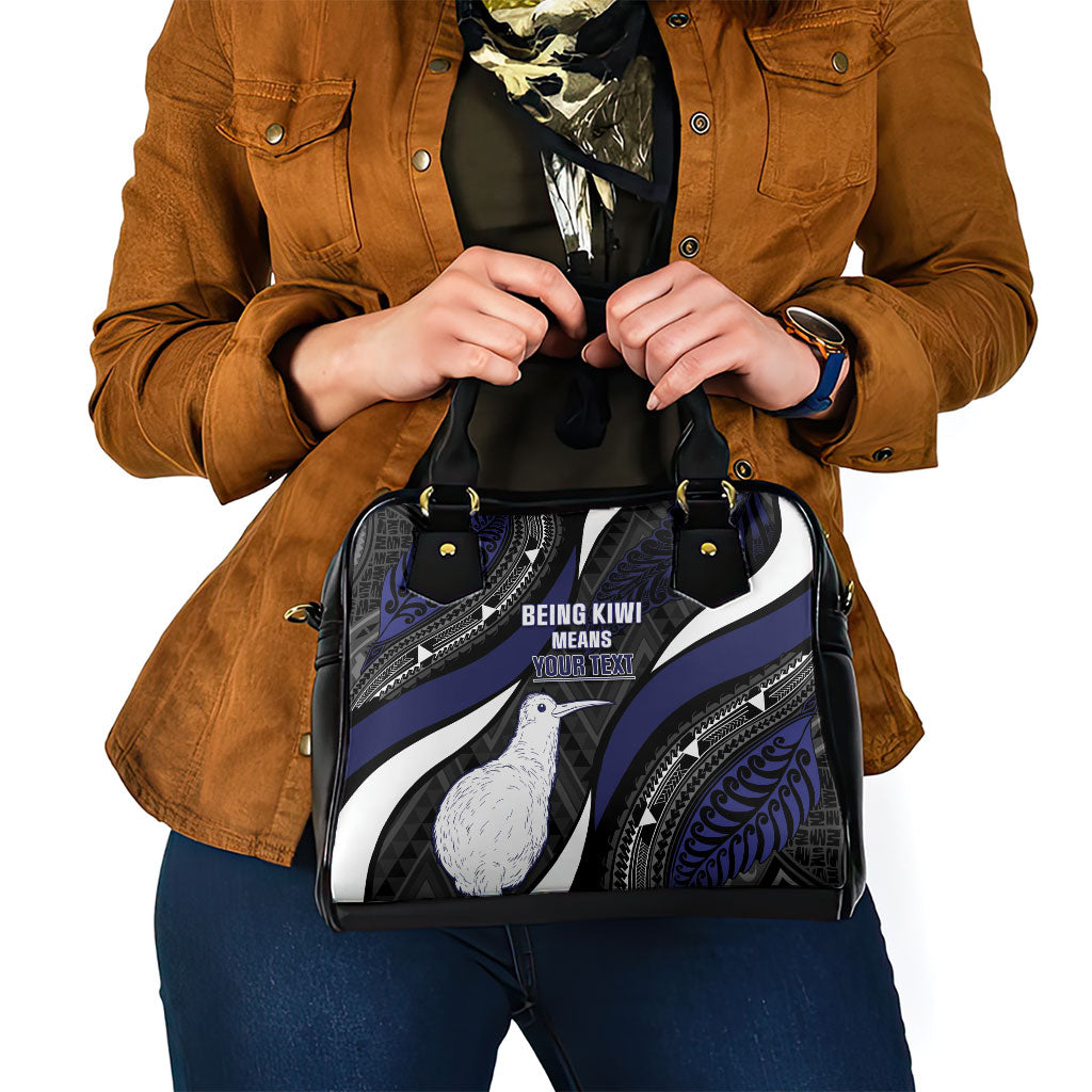 Personalised New Zealand Kiwi Shoulder Handbag Silver Fern Tribal Pattern DT05 - Polynesian Pride