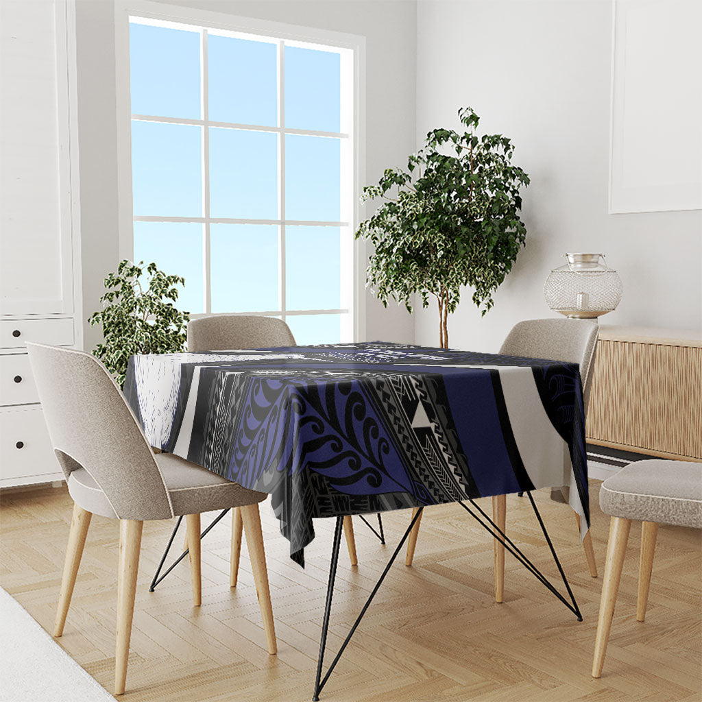 Personalised New Zealand Kiwi Tablecloth Silver Fern Tribal Pattern DT05 - Polynesian Pride