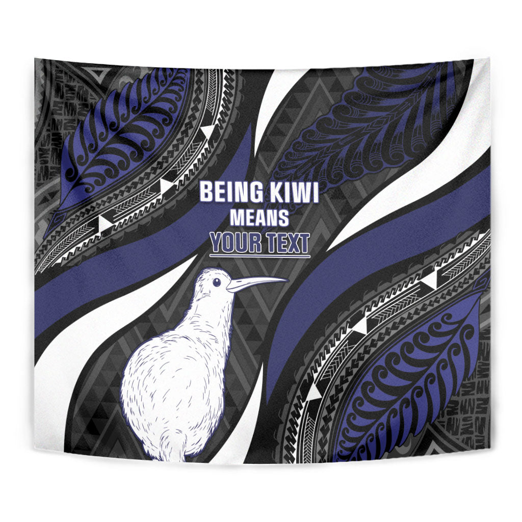 Personalised New Zealand Kiwi Tapestry Silver Fern Tribal Pattern DT05 - Polynesian Pride