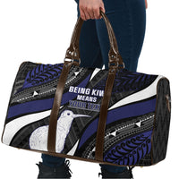 Personalised New Zealand Kiwi Travel Bag Silver Fern Tribal Pattern DT05 - Polynesian Pride
