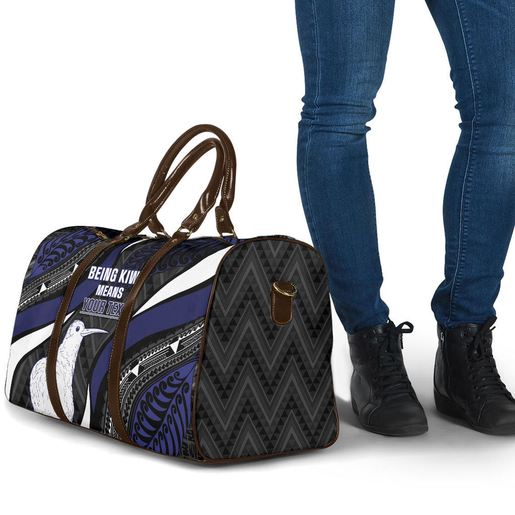 Personalised New Zealand Kiwi Travel Bag Silver Fern Tribal Pattern DT05 - Polynesian Pride