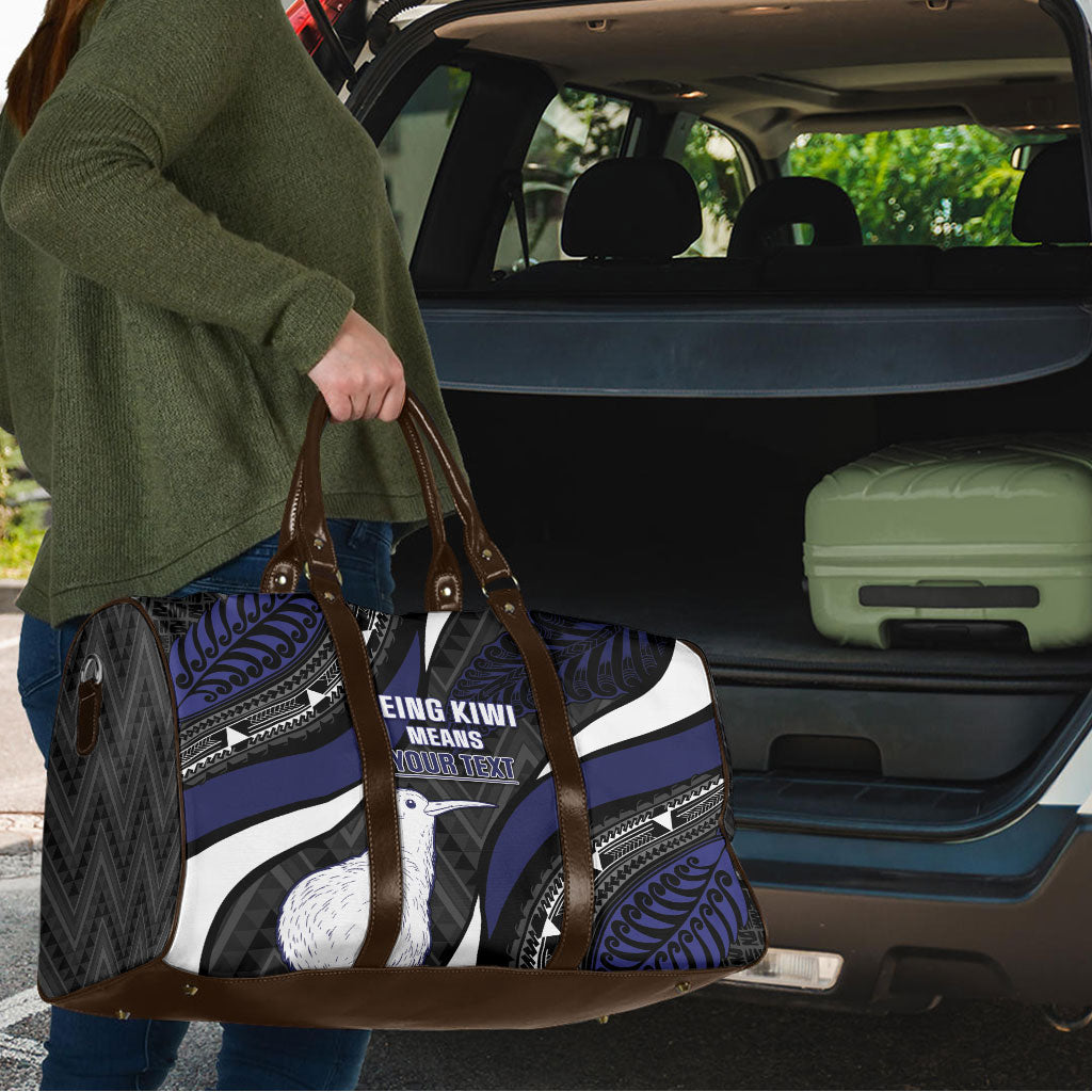 Personalised New Zealand Kiwi Travel Bag Silver Fern Tribal Pattern DT05 - Polynesian Pride