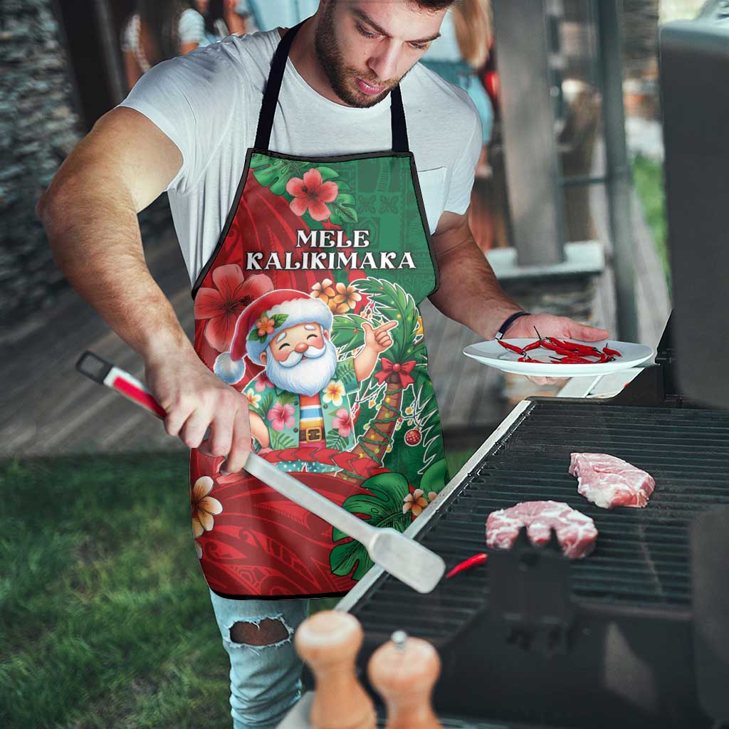 Hawaii Christmas Apron Mele Kalikimaka Funny Hawaiian Santa - Polynesian Pride