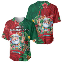 Hawaii Christmas Baseball Jersey Mele Kalikimaka Funny Hawaiian Santa - Polynesian Pride