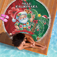 Hawaii Christmas Beach Blanket Mele Kalikimaka Funny Hawaiian Santa - Polynesian Pride