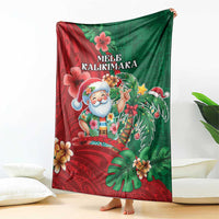 Hawaii Christmas Blanket Mele Kalikimaka Funny Hawaiian Santa - Polynesian Pride