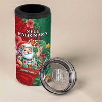 Hawaii Christmas 4 in 1 Can Cooler Tumbler Mele Kalikimaka Funny Hawaiian Santa - Polynesian Pride