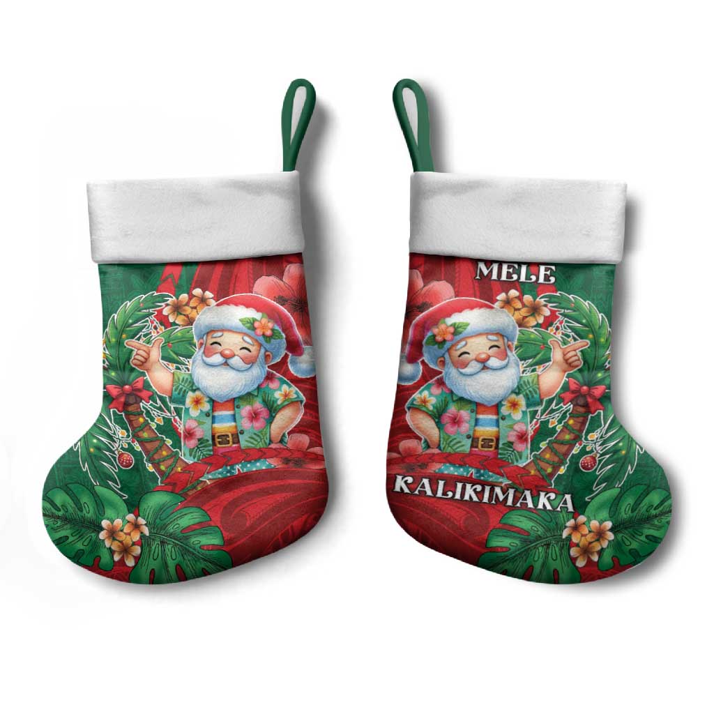 Hawaii Christmas Stocking Mele Kalikimaka Funny Hawaiian Santa - Polynesian Pride