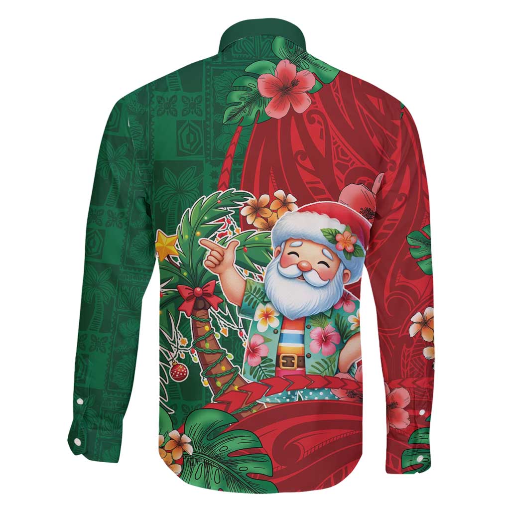 Hawaii Christmas Family Matching Long Sleeve Bodycon Dress and Hawaiian Shirt Mele Kalikimaka Funny Hawaiian Santa - Polynesian Pride