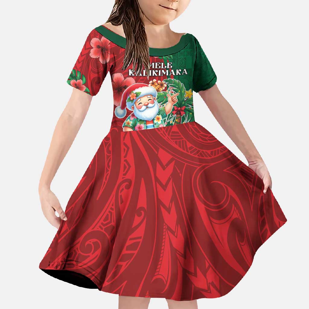 Hawaii Christmas Family Matching Mermaid Dress and Hawaiian Shirt Mele Kalikimaka Funny Hawaiian Santa - Polynesian Pride