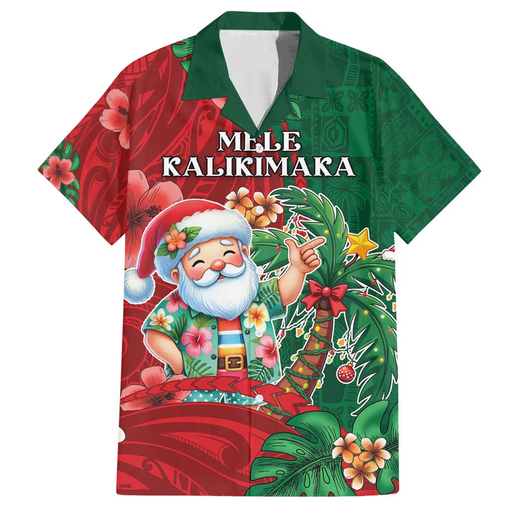 Hawaii Christmas Family Matching Off Shoulder Maxi Dress and Hawaiian Shirt Mele Kalikimaka Funny Hawaiian Santa - Polynesian Pride