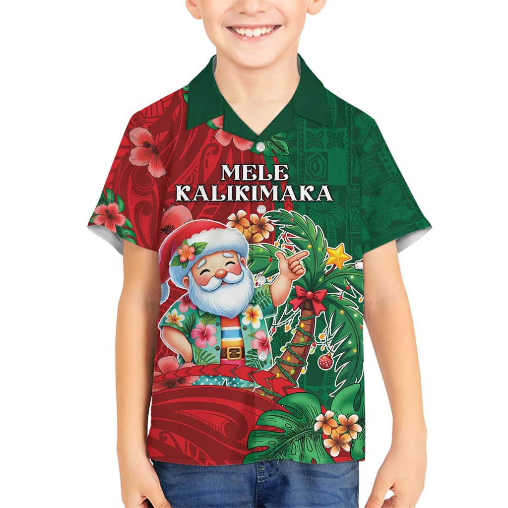 Hawaii Christmas Family Matching Off Shoulder Maxi Dress and Hawaiian Shirt Mele Kalikimaka Funny Hawaiian Santa - Polynesian Pride