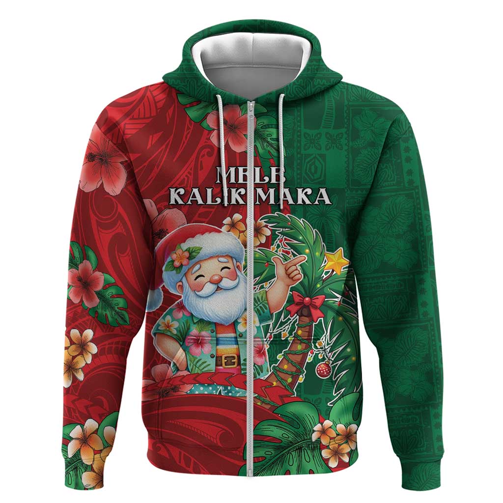 Hawaii Christmas Hoodie Mele Kalikimaka Funny Hawaiian Santa - Polynesian Pride