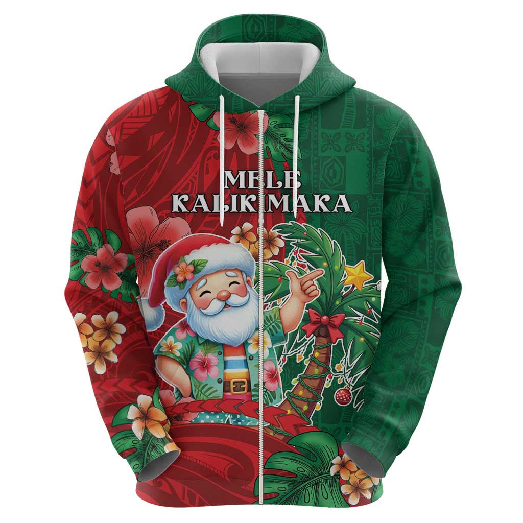 Hawaii Christmas Hoodie Mele Kalikimaka Funny Hawaiian Santa - Polynesian Pride