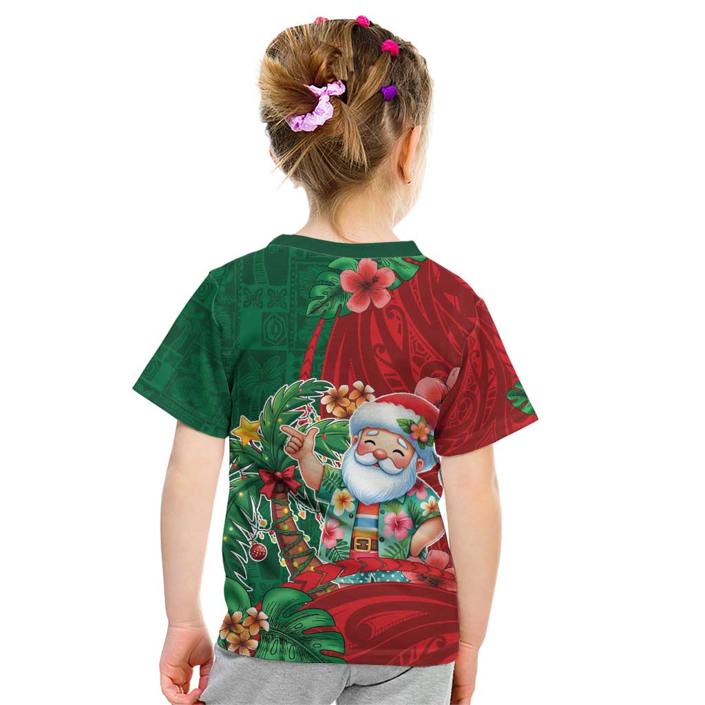 Hawaii Christmas Kid T Shirt Mele Kalikimaka Funny Hawaiian Santa - Polynesian Pride