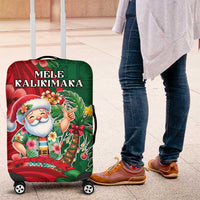 Hawaii Christmas Luggage Cover Mele Kalikimaka Funny Hawaiian Santa - Polynesian Pride